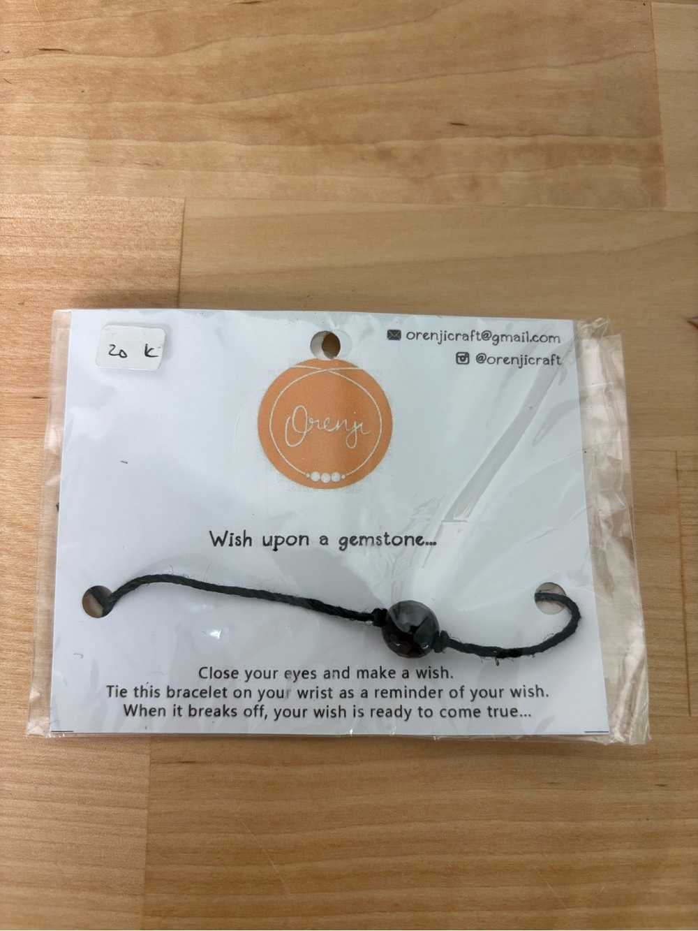 Black Gemstone Wish Bracelet